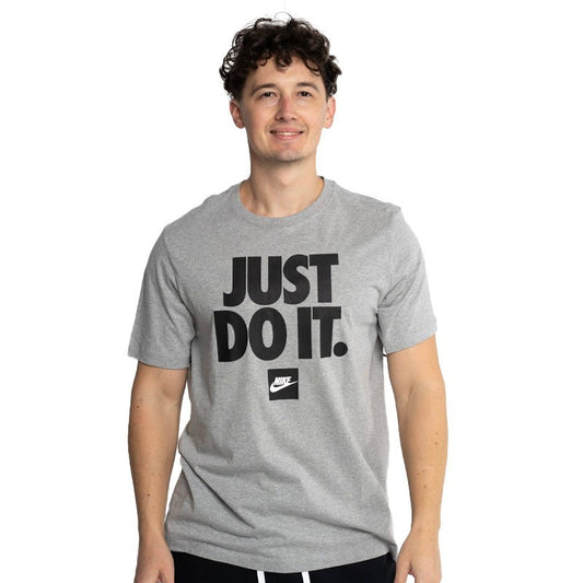 T-shirt Nike Homme Gris Clair Slogan 'JUST DO IT.' Logo Noir DZ2989-063