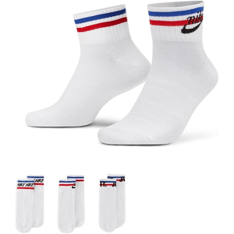 Chaussettes Nike Unisexes Essentielles Blanches Confort 3Paires DX5080-100