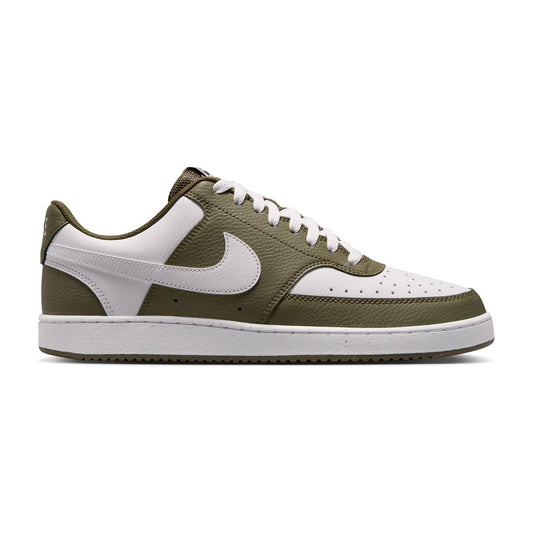 Baskets Nike Court Vision Low Homme Rétro Élégantes Confortables Vert Olive Blanc