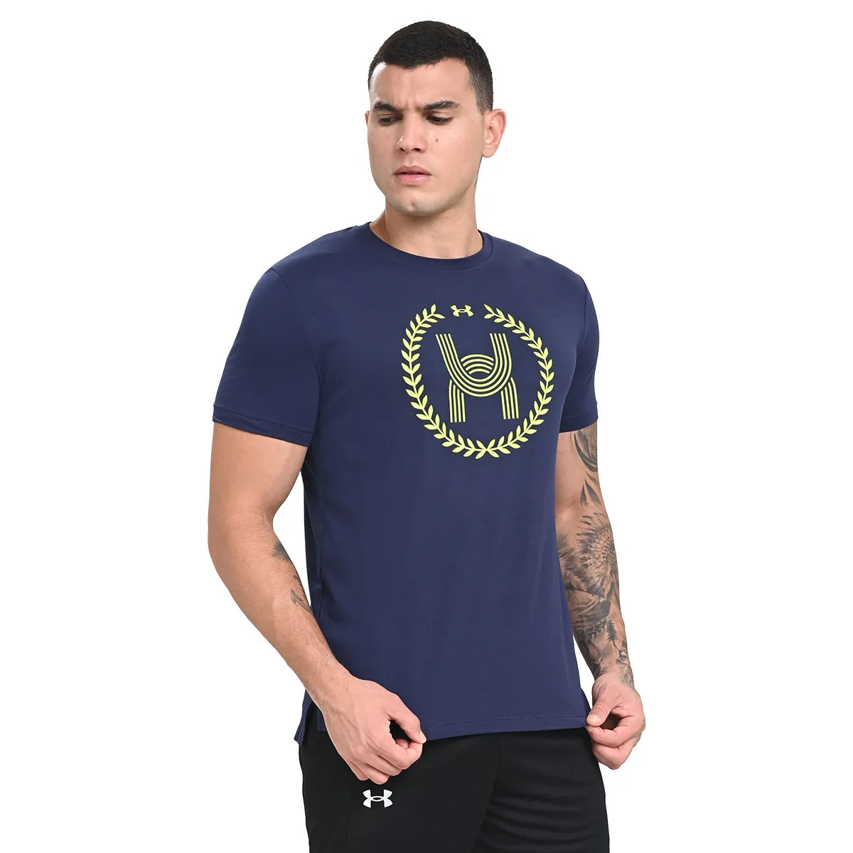 T-Shirt Homme Under Armour Noir Coton Confortable 1383233-410