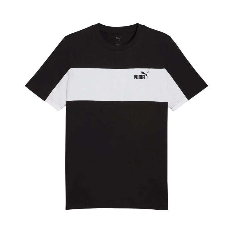 T-Shirt Puma Essentials Block Homme Noir Logo Contraste