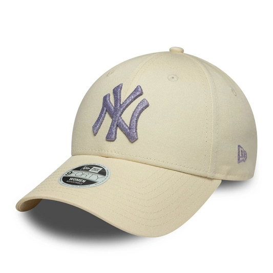 New Era 9FORTY Casquette NY Yankees Beige Logo Métallique 60771737