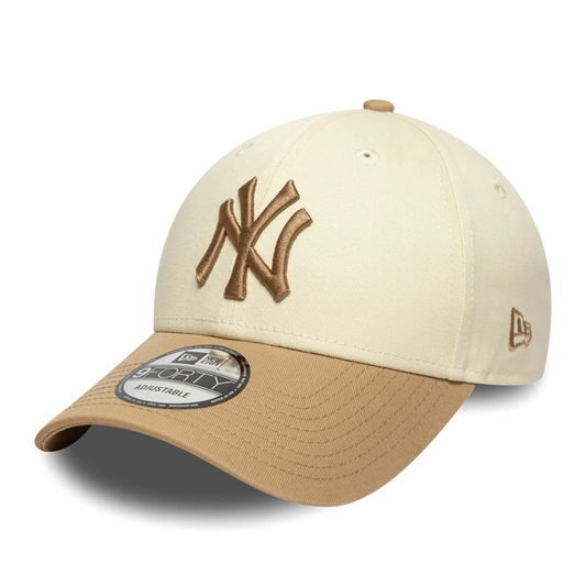 New Era 9FORTY New York Yankees MLB Colour Block Cap Crème 60771836