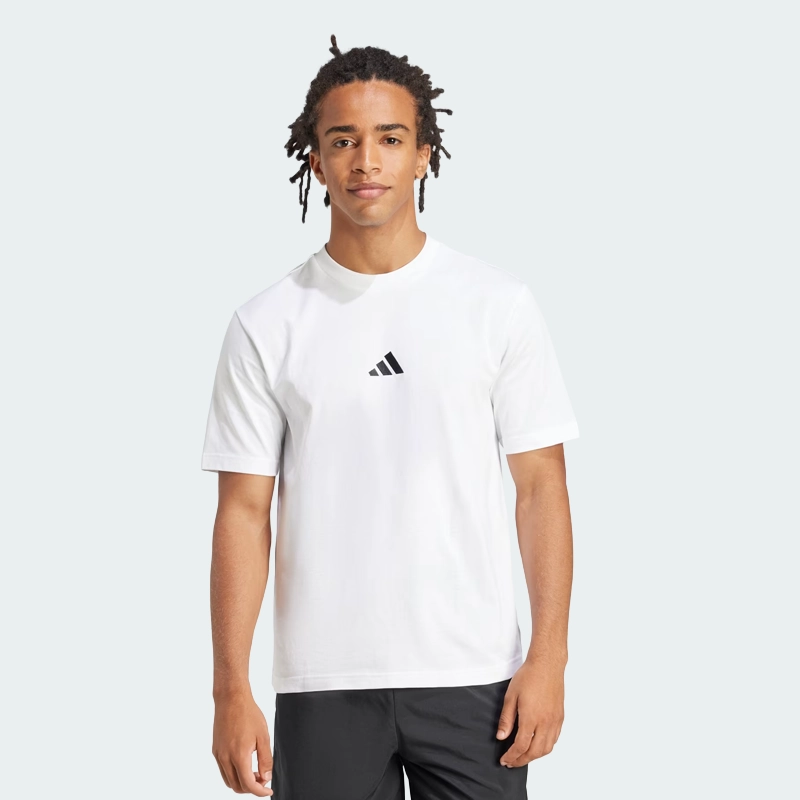 T-shirt Adidas Ess Petit Logo Blanc JF1092