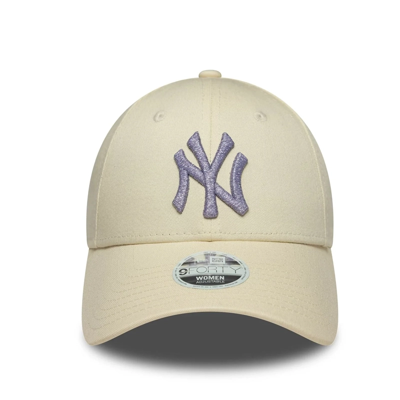 New Era 9FORTY Casquette NY Yankees Beige Logo Métallique 60771737