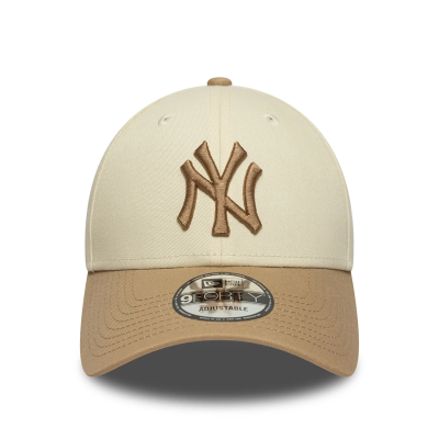 New Era 9FORTY New York Yankees MLB Colour Block Cap Crème 60771836