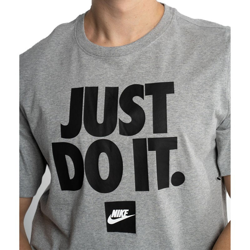 T-shirt Nike Homme Gris Clair Slogan 'JUST DO IT.' Logo Noir  DZ2989-063