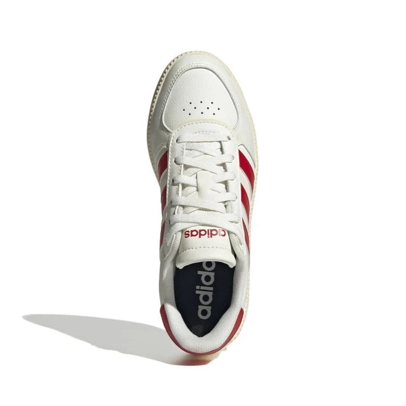 Baskets Adidas Breaknet Sleek Femme: Élégance Tennis Rétro Blanc Cassé Rouge