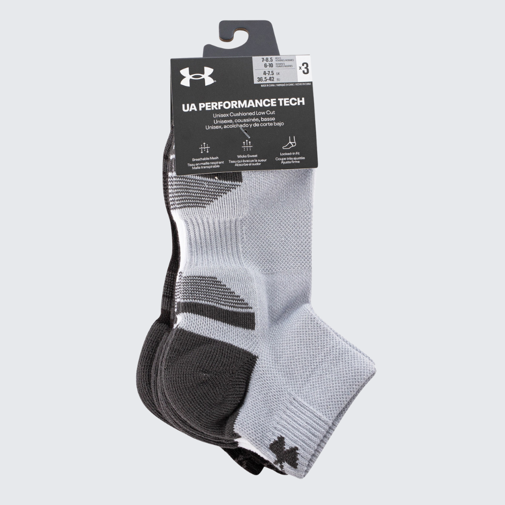chaussettes UA PERFORMANCE TECH 3PK LOW 1379504-011