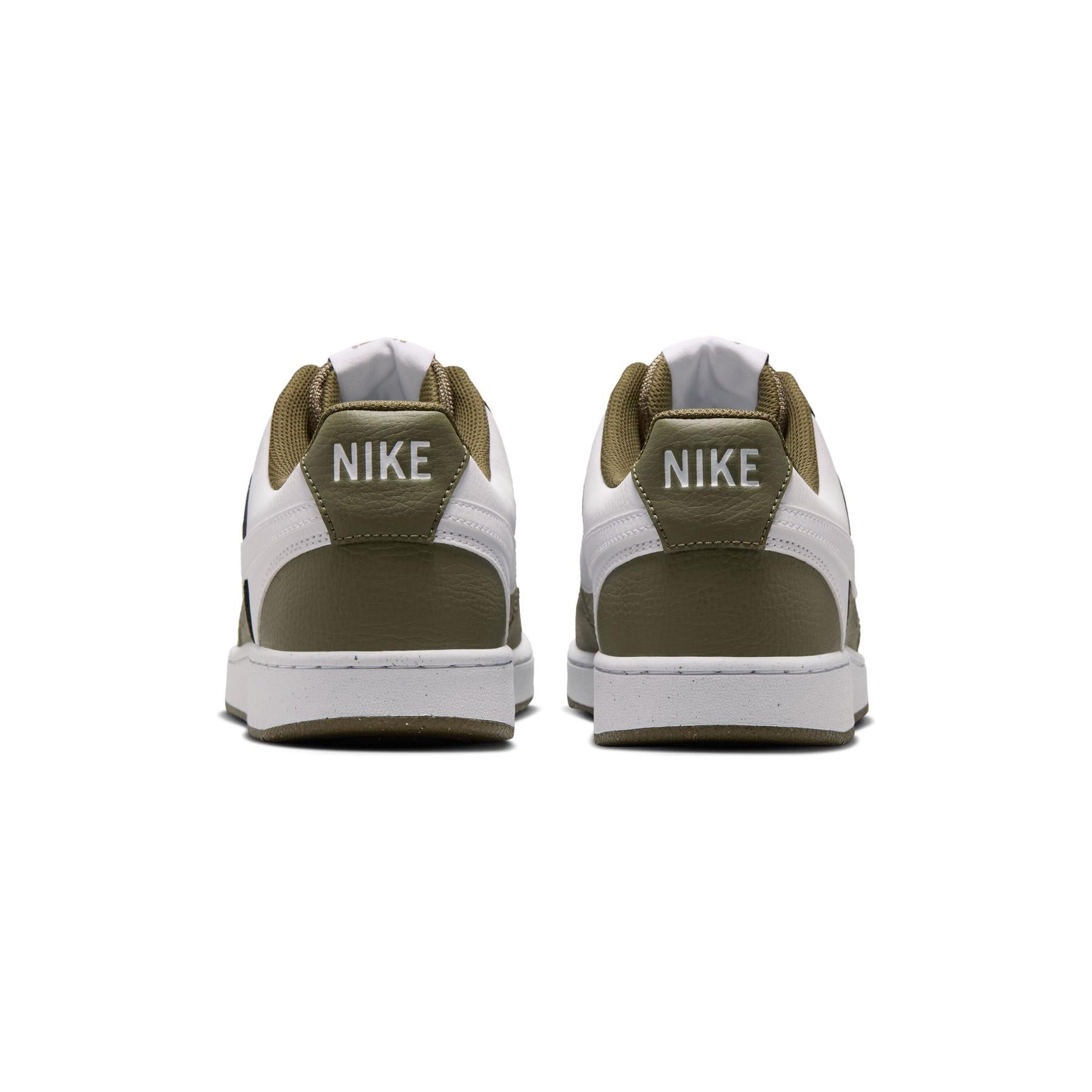 Baskets Nike Court Vision Low Homme Rétro Élégantes Confortables Vert Olive Blanc