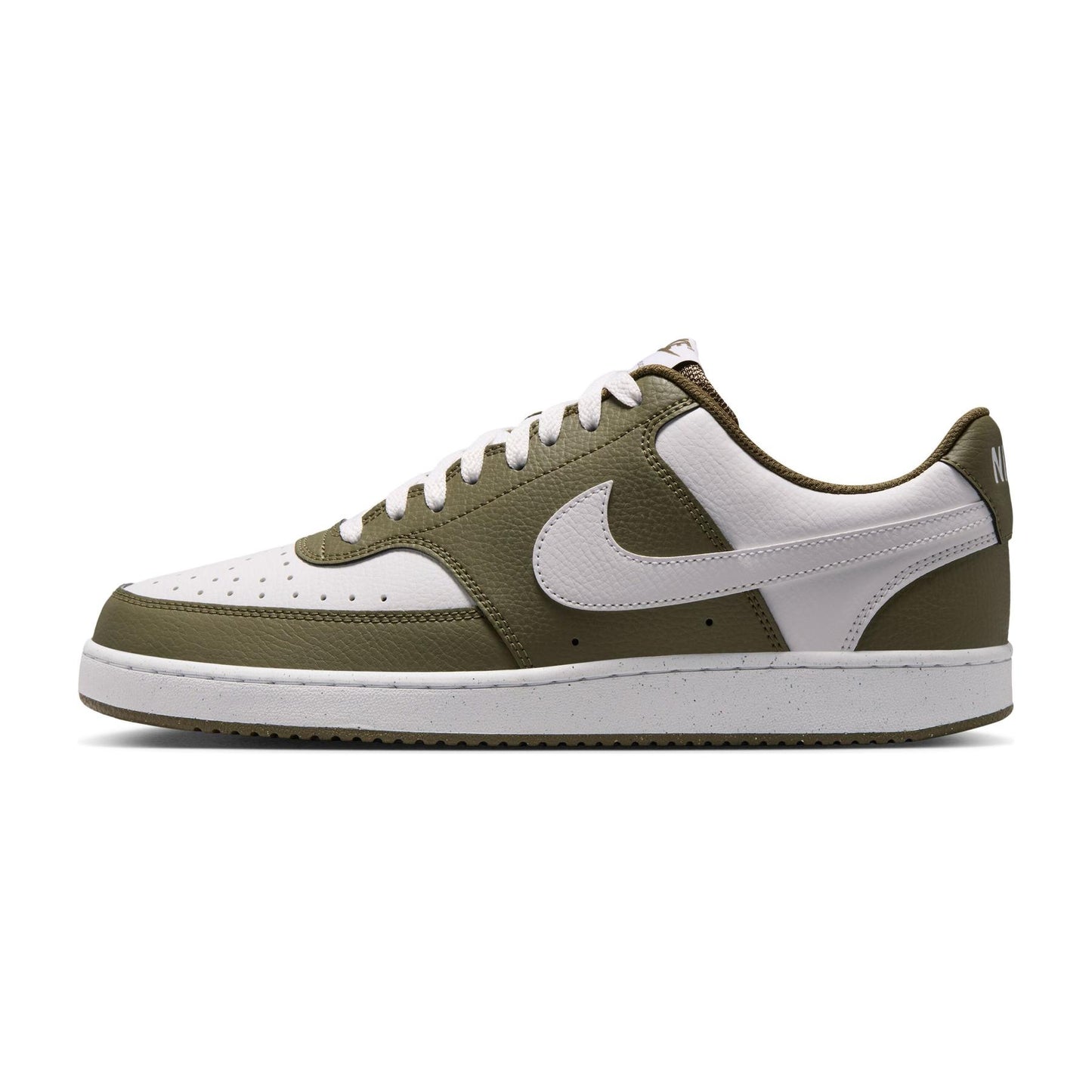 Baskets Nike Court Vision Low Homme Rétro Élégantes Confortables Vert Olive Blanc