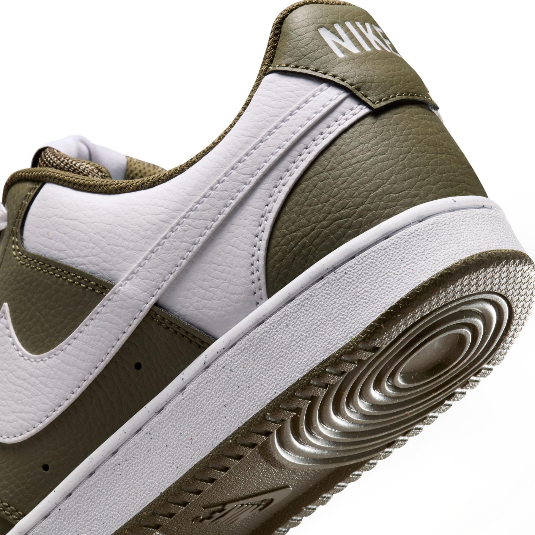 Baskets Nike Court Vision Low Homme Rétro Élégantes Confortables Vert Olive Blanc