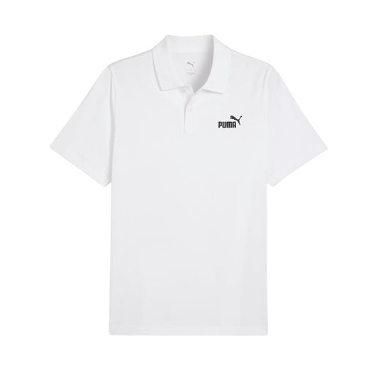Polo PUMA Essentials Logo Brodé Homme Blanc